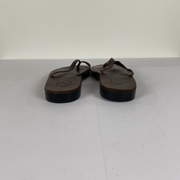 Jerusalem Sandals, Men’s Brown Leather Flip Flops, Size 13 - Picture 5 of 8